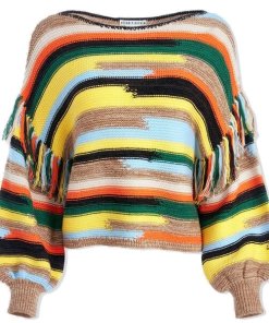 Alice + Olivia Claudette Fringe Sweater