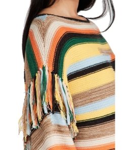 Alice + Olivia Claudette Fringe Sweater