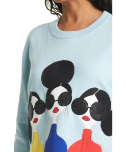 Alice + Olivia Nyla Stace Face Appliqué Crop Sweatshirt