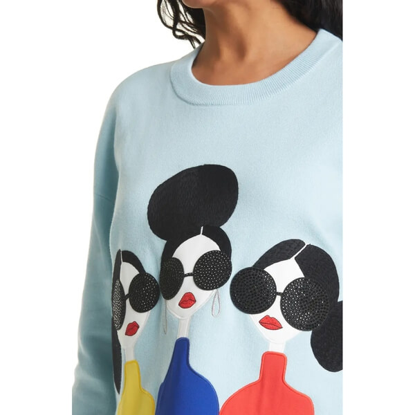 Alice + Olivia Nyla Stace Face Appliqué Crop Sweatshirt – evaChic