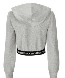 Alexanderwang.T Logo Corduroy Cropped Hoodie