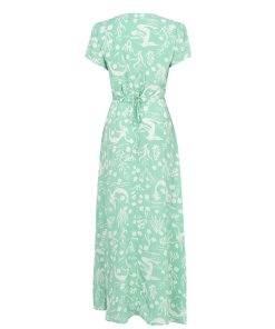Rixo Aspen Sea Life Cap-Sleeve Midi Dress