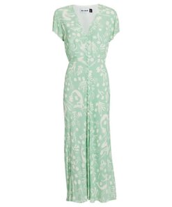 Rixo Aspen Sea Life Cap-Sleeve Midi Dress