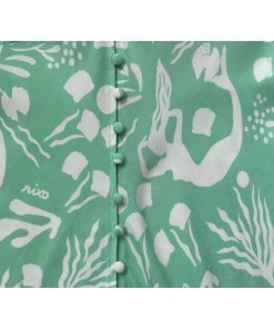 Rixo Aspen Sea Life Cap-Sleeve Midi Dress