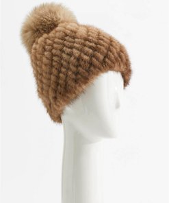 Max Mara Delia Tricot Mink Beanie Hat