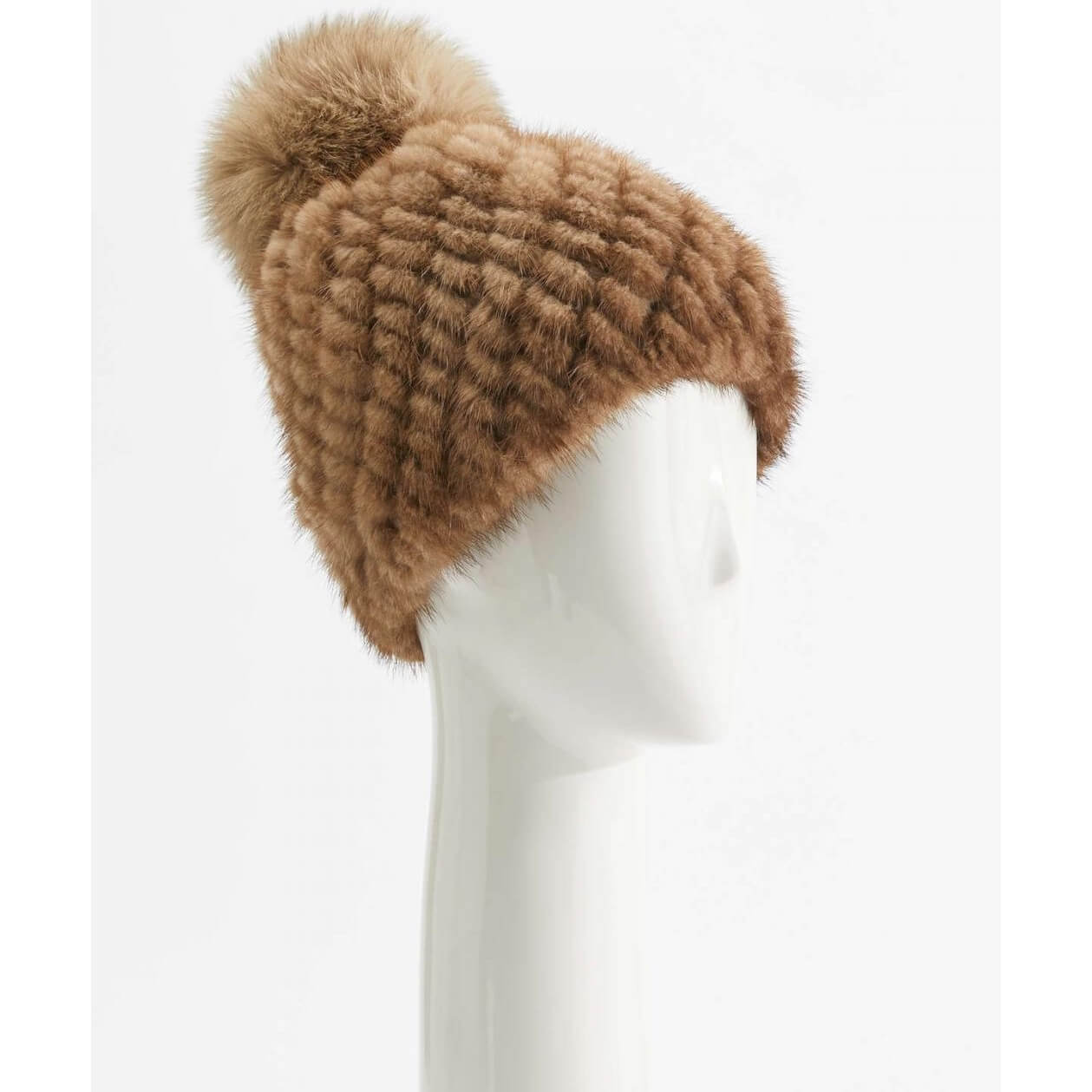 Max Mara Delia Tricot Mink Beanie Hat – evaChic