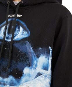 Burberry Poulter Shark-Print Oversized Cotton Hoodie