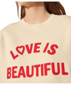 Sandro Stan Contrast Embroidered Slogan Sweatshirt