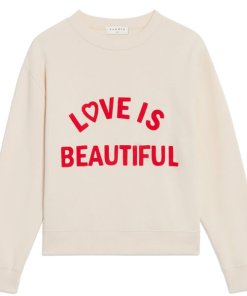Sandro Stan Contrast Embroidered Slogan Sweatshirt