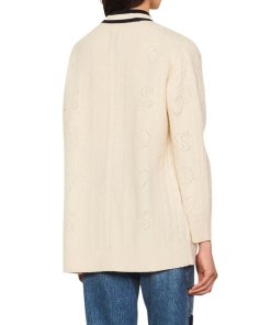 Sandro Erwan Long Pointelle-Knit Coatigan