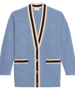 Sandro Erwan Long Pointelle-Knit Coatigan
