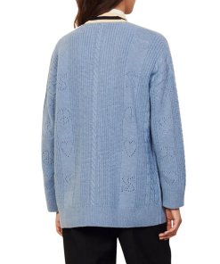 Sandro Erwan Long Pointelle-Knit Coatigan