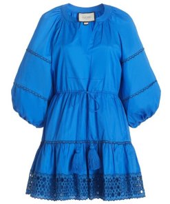 Alexis Daksha Puff-Sleeve Embroidered Cotton Mini Dress