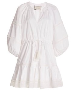Alexis Daksha Puff-Sleeve Embroidered Cotton Mini Dress