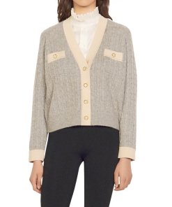 Sandro Jane Cable Knit Crop Cardigan – evaChic