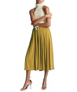 Reiss Ariella Fine Jersey Pleated Midi Skirt