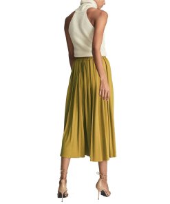 Reiss Ariella Fine Jersey Pleated Midi Skirt