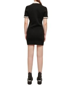 Maje Raveny Contrast Horsebit-Detailed Knit Dress