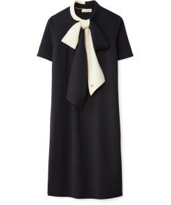 Tory Burch Short Sleeve Bow Sweater Dress