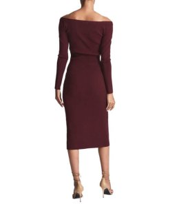 Reiss Camille Knitted Button Through Midi Dress