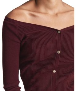 Reiss Camille Knitted Button Through Midi Dress