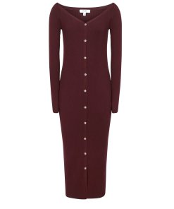 Reiss Camille Knitted Button Through Midi Dress