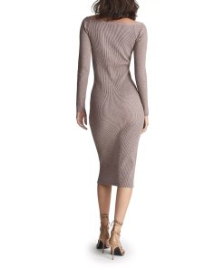 Reiss Camille Knitted Button Through Midi Dress