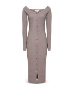 Reiss Camille Knitted Button Through Midi Dress