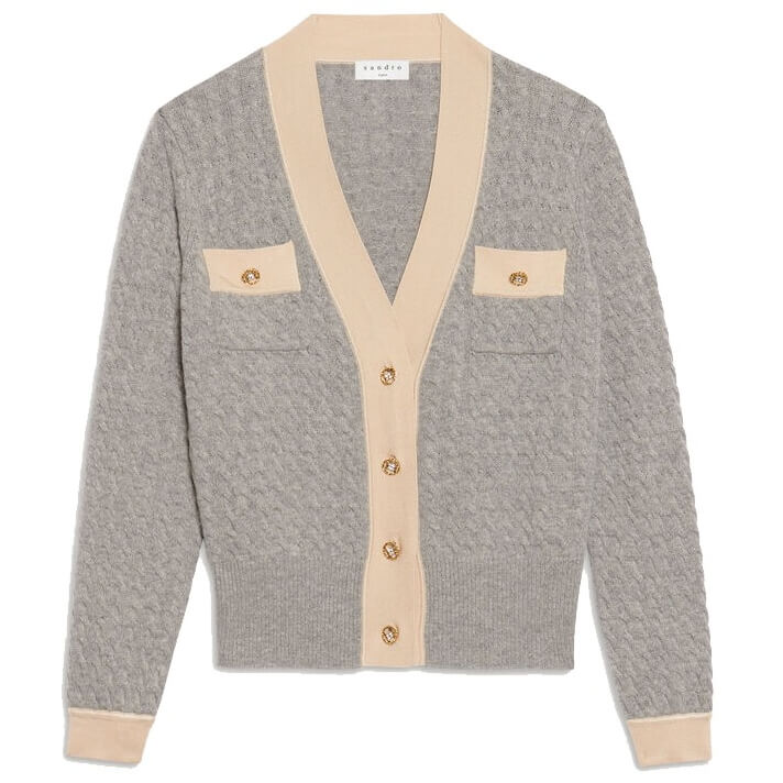 Sandro Jane Cable Knit Crop Cardigan – evaChic