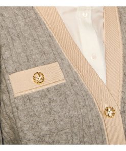 Sandro Jane Cable Knit Crop Cardigan