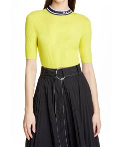 Proenza Schouler White Label PSWL logo rib knit Top