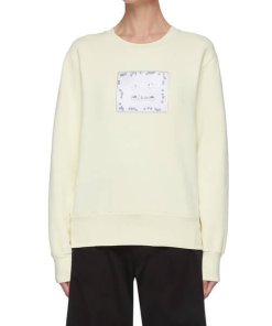 Acne Studios Beaded Face Patch Cotton Sweater