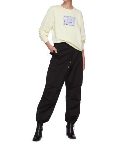 Acne Studios Beaded Face Patch Cotton Sweater