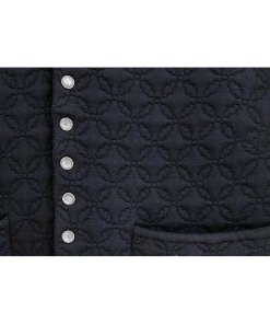 Maje Monnea Geometric Quilted Knitted Cardigan