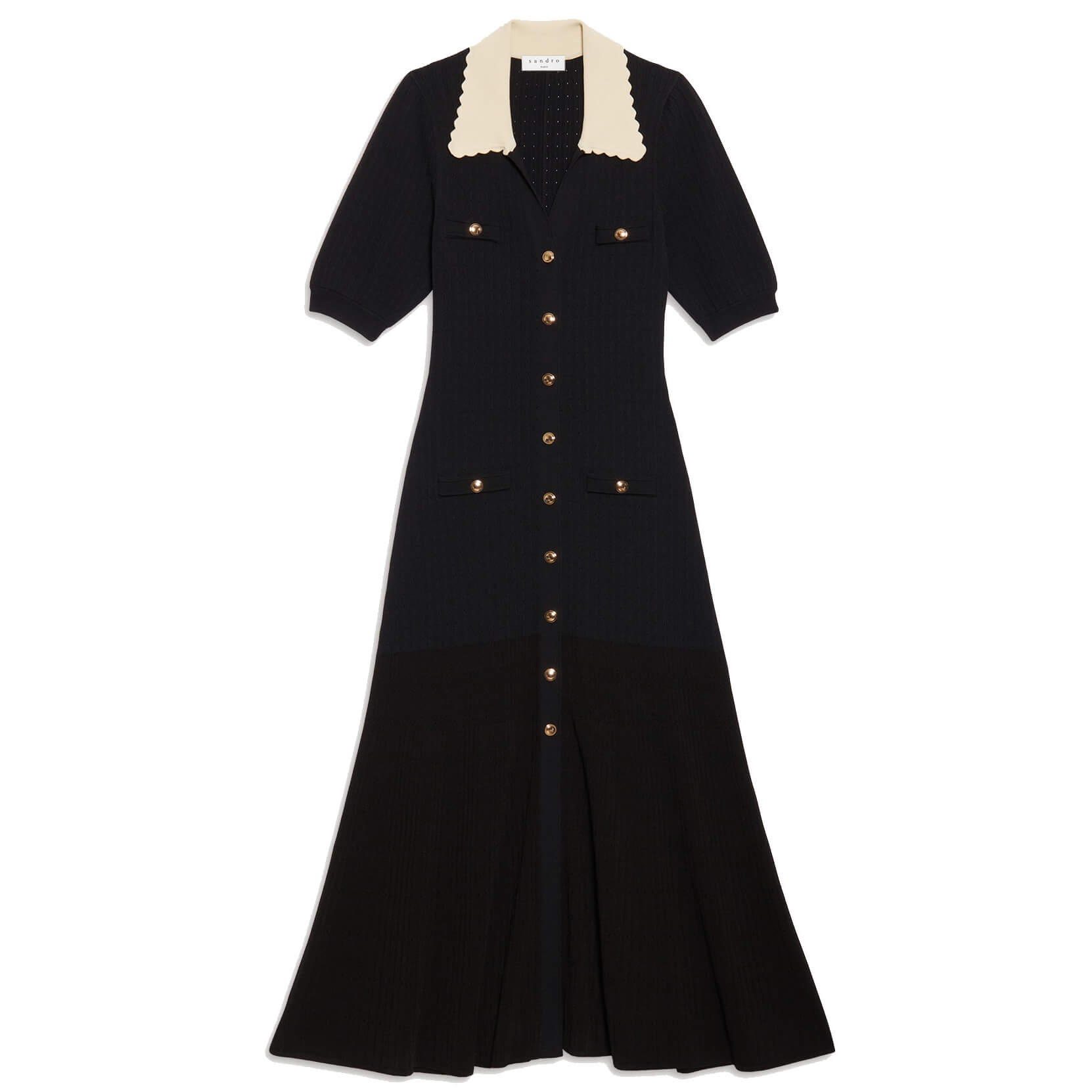 knee length dresses for ladies Sandro Long knitted midi dress