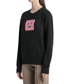 Acne Studios Beaded Face Patch Cotton Sweater