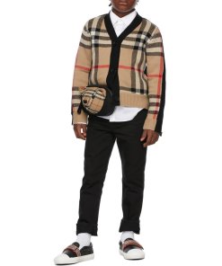 Burberry Kids Dianne Vintage Check Wool & Cashmere Cardigan