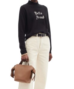 Bella Freud Gothic Logo-Intarsia Cashmere Sweater