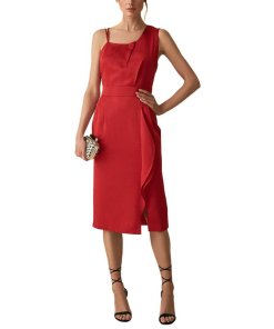 Reiss Sara One Shoulder Satin Dress-1
