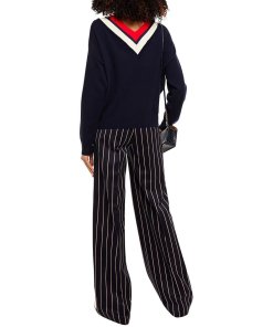 Sandro Torsy Striped V-neck Sweater