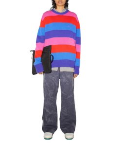 Acne Studios Face Patch Striped Wool Sweater
