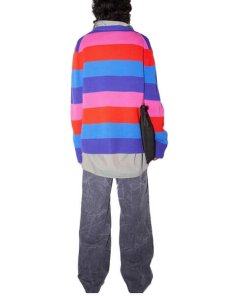 Acne Studios Face Patch Striped Wool Sweater
