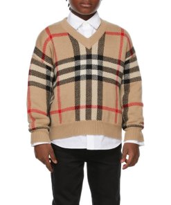 Burberry Kids Denny Vintage Check Wool & Cashmere Sweater