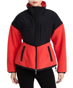 Alexander Wang Paneled Teddy Fleece & Nylon Sculpted Jacket