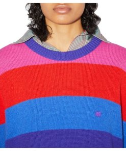 Acne Studios Face Patch Striped Wool Sweater
