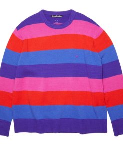 Acne Studios Face Patch Striped Wool Sweater