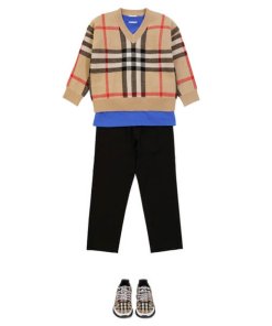 Burberry Kids Denny Vintage Check Wool & Cashmere Sweater