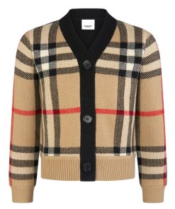 Burberry Kids Dianne Vintage Check Wool & Cashmere Cardigan