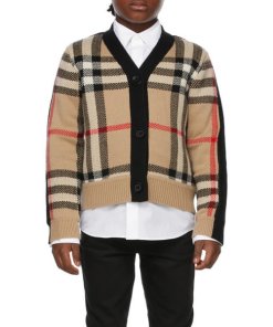 Burberry Kids Dianne Vintage Check Wool & Cashmere Cardigan