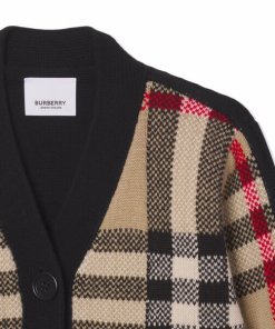Burberry Kids Dianne Vintage Check Wool & Cashmere Cardigan
